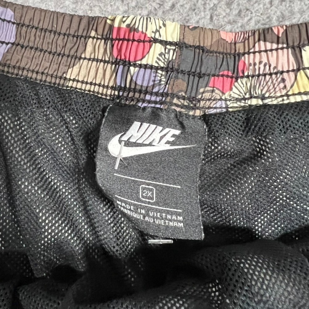 Nike Shorts Womens 2X Floral Sportswear Mesh Lined Pull On Elastic Waist Logo - Picture 9 of 12